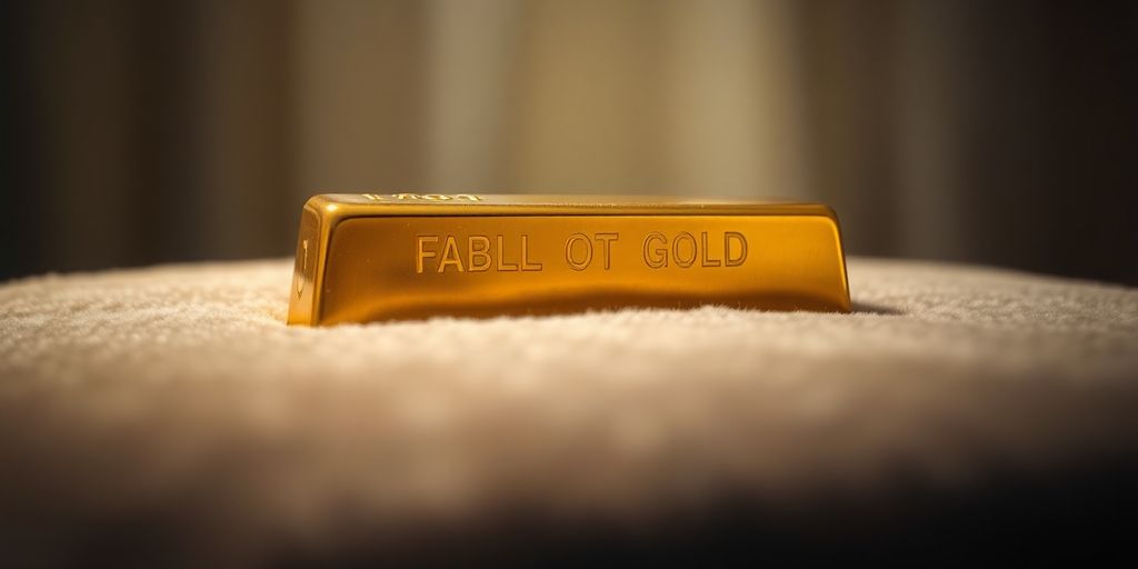 Lingot d'or sur un fond en velours.