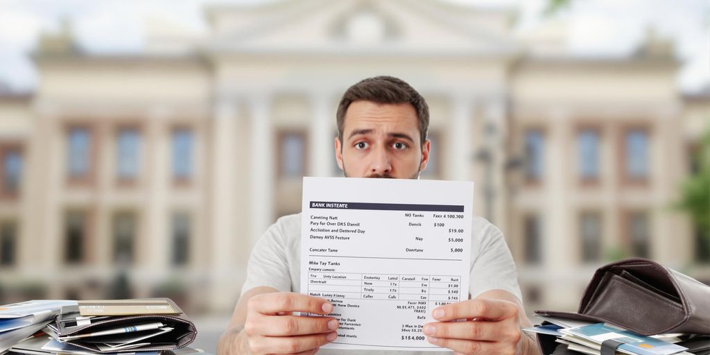 Pessoa preocupada com finanças e cheque especial.