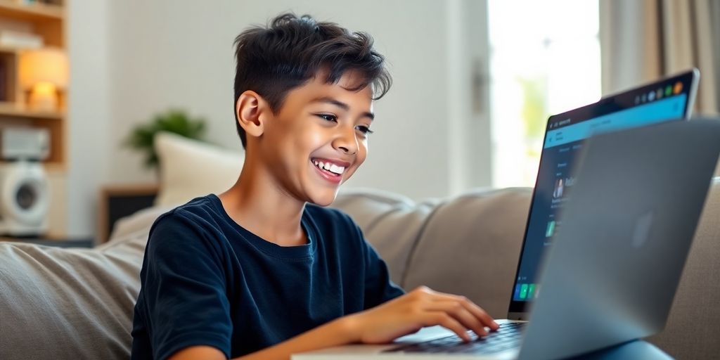 Beginner singer happily learning online vocal lessons.