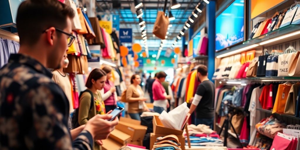Produtos diversos em um ambiente de compras online ativo.