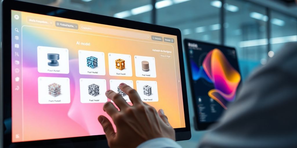 A user interacting with a software interface displaying AI models.