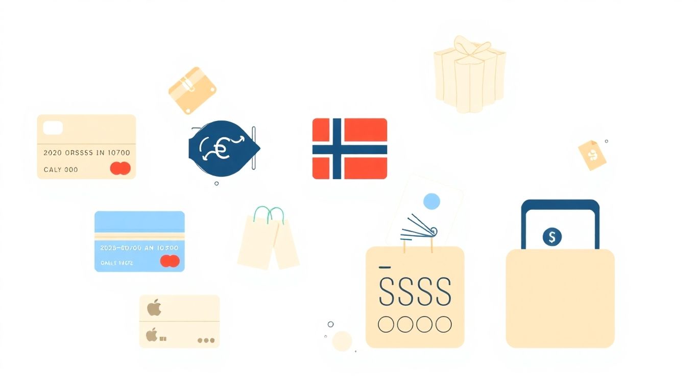 Betalingsløsninger for nettbutikker med moderne illustrasjoner.