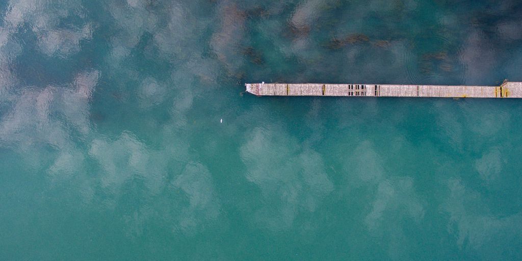 top view of body of water