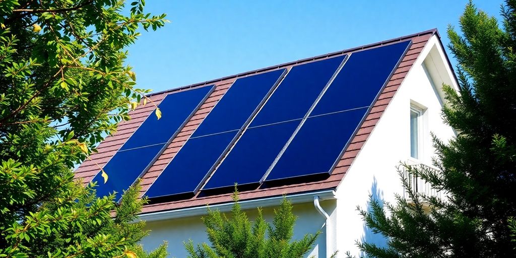 Panneaux solaires sur un toit de maison