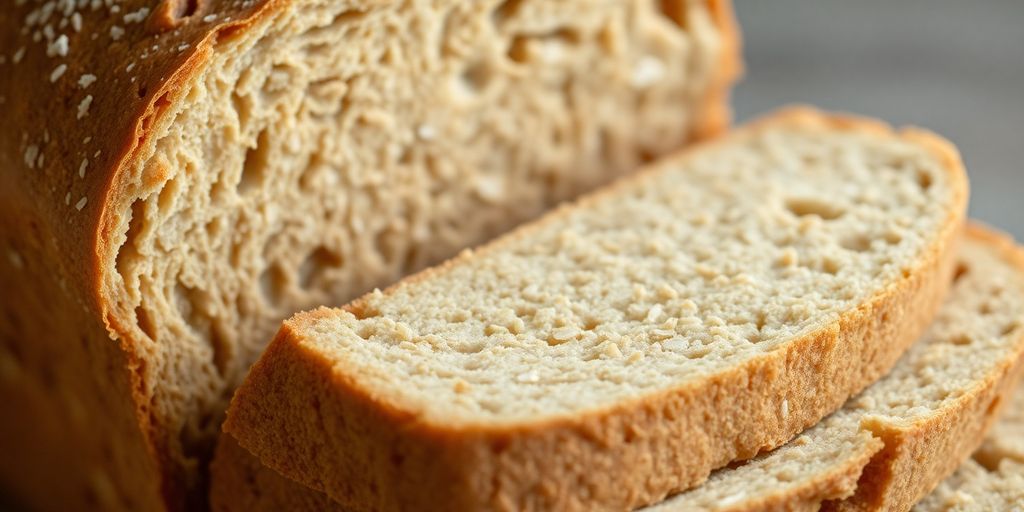 Slice of whole wheat bread with visible grains.