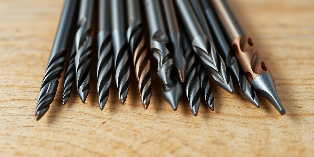 Close-up of different drill bits for nail prepping.