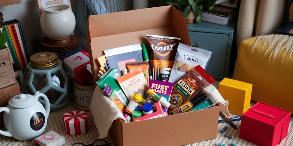 Subscription box overflowing with hobby supplies and accessories.