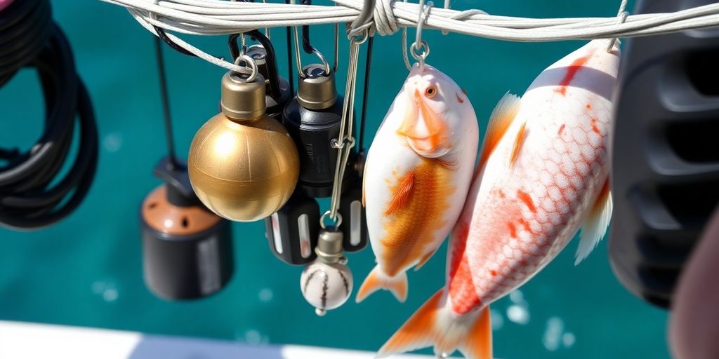 Snapper fishing rig in Port Phillip Bay waters.