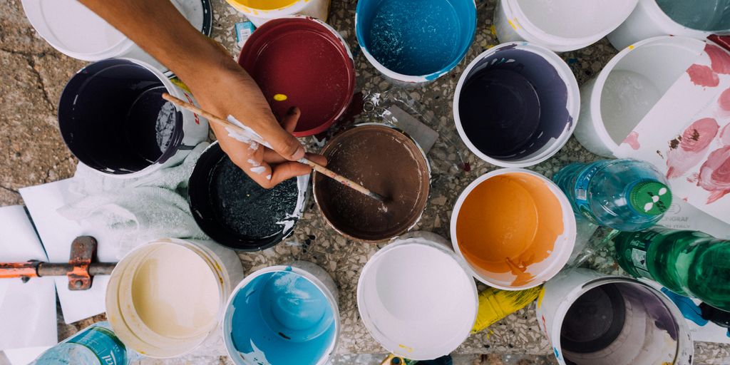 assorted-color paints