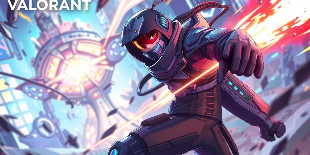 Valorant agent wielding a weapon in a dynamic pose.