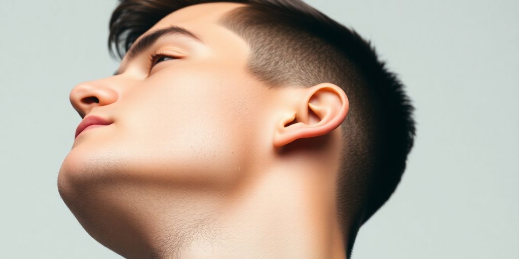 Man with modern haircut, soft lighting.