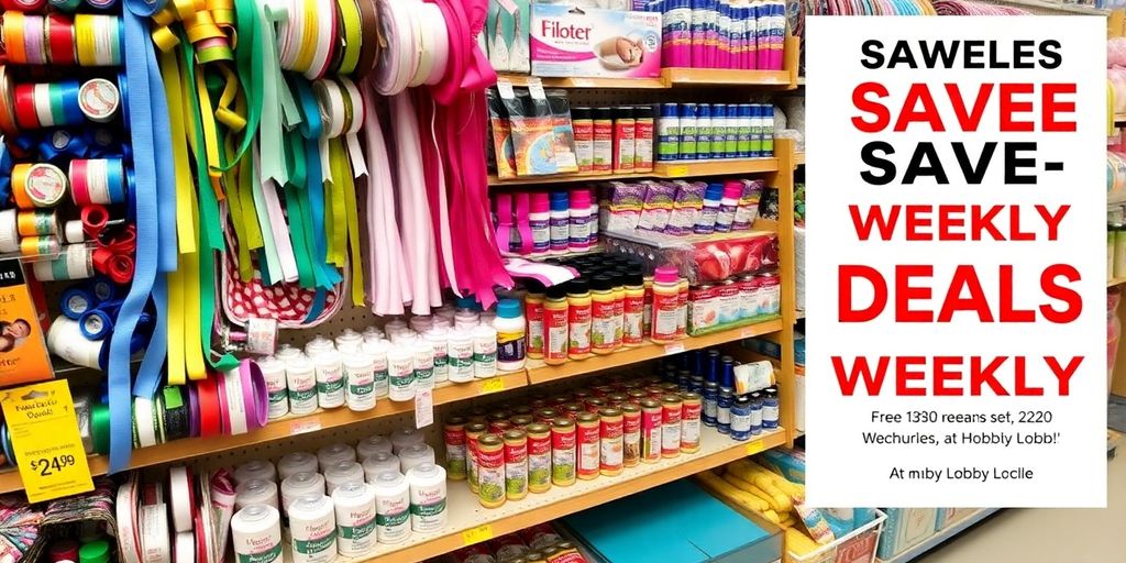 Colorful craft supplies neatly arranged.