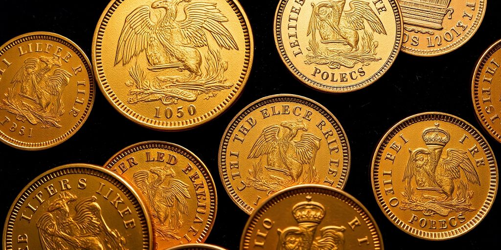 Différents Napoléons en or avec des designs variés.