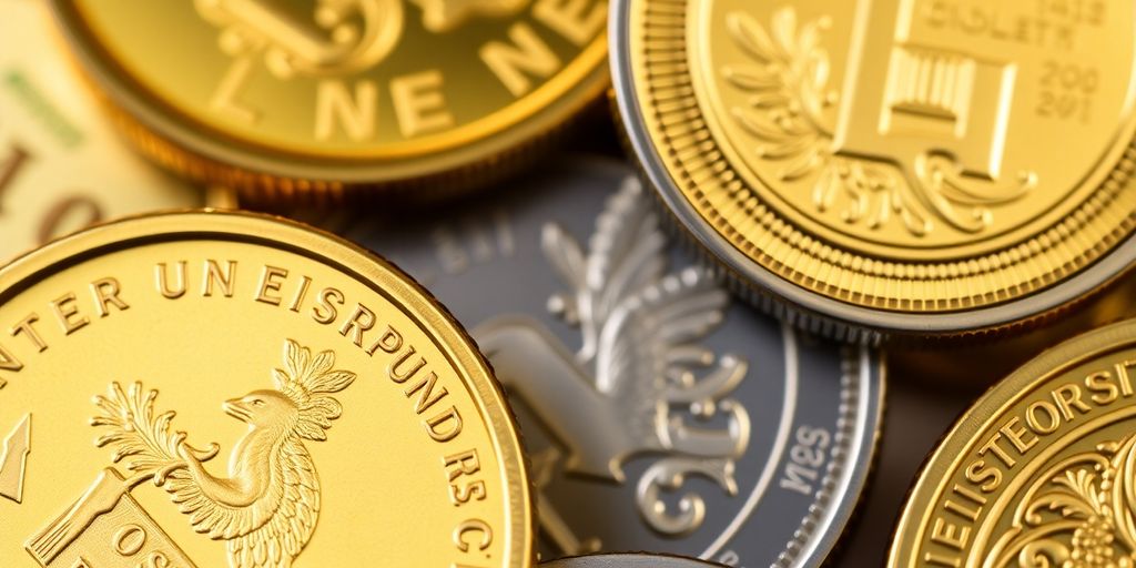 Pièces en or d'investissement et de collection.