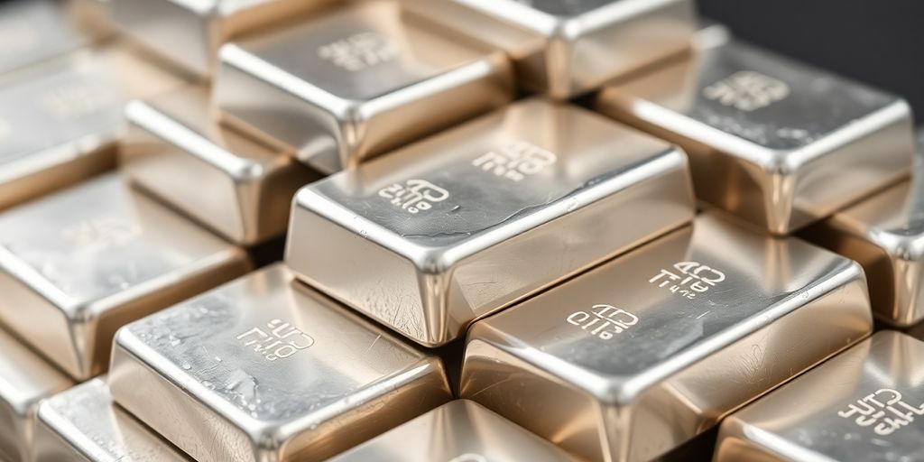 Lingots brillants de platine et de palladium.
