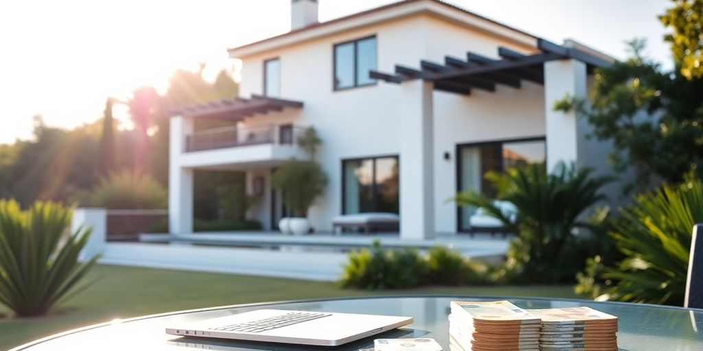 Portuguese home, laptop, currency, self-employed buyers