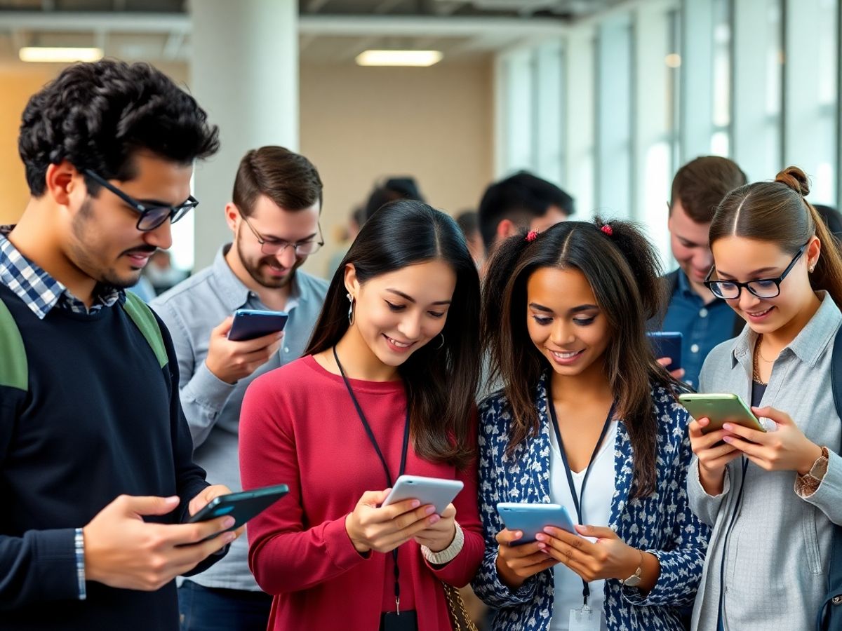 Oameni folosind dispozitive digitale în viața de zi cu zi.