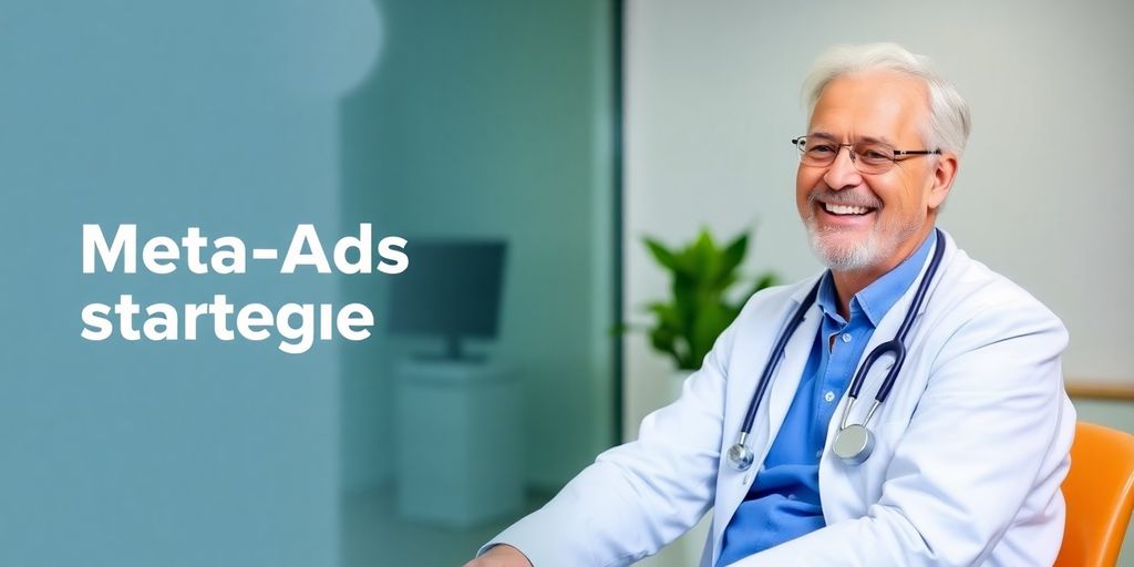 Imagem de médico sorridente com paciente em clínica moderna.