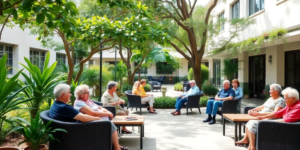 Ambiente tranquilo de uma casa de repouso em Bauru.