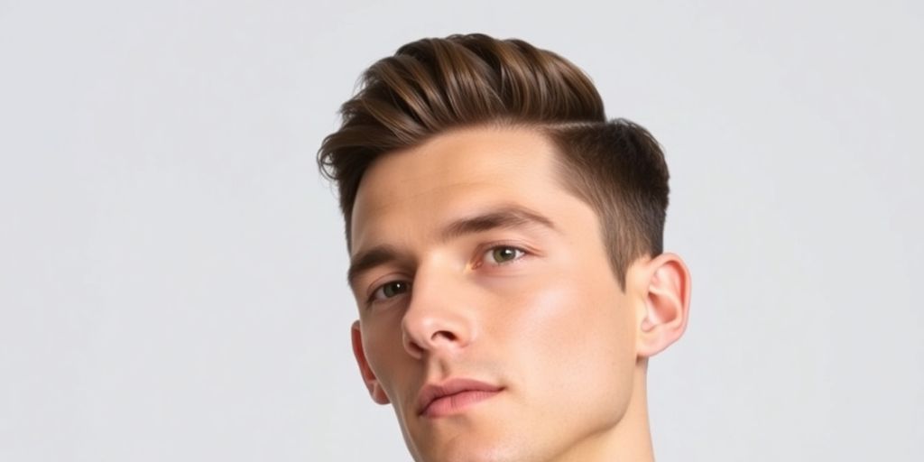Man's perfectly styled hair with gel.