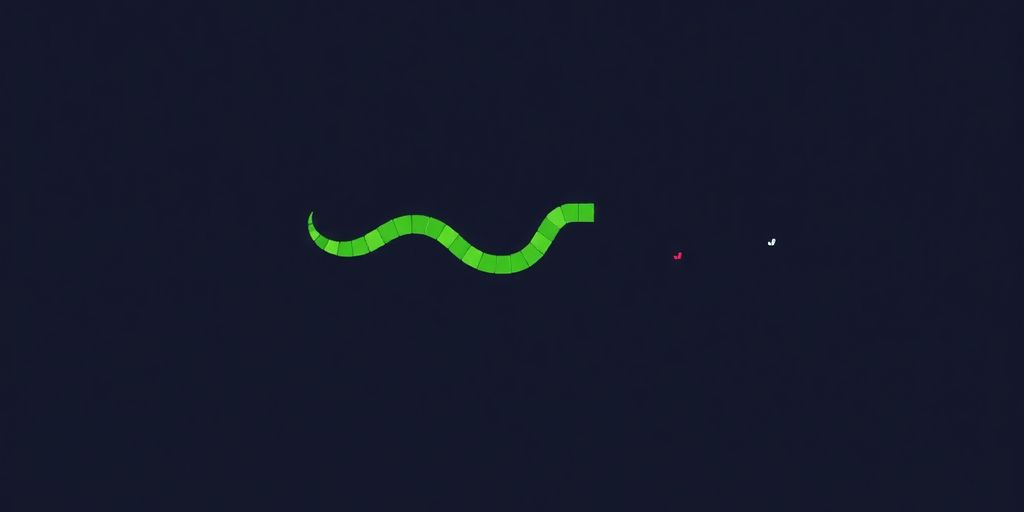 Green snake navigating through a classic pixelated maze.