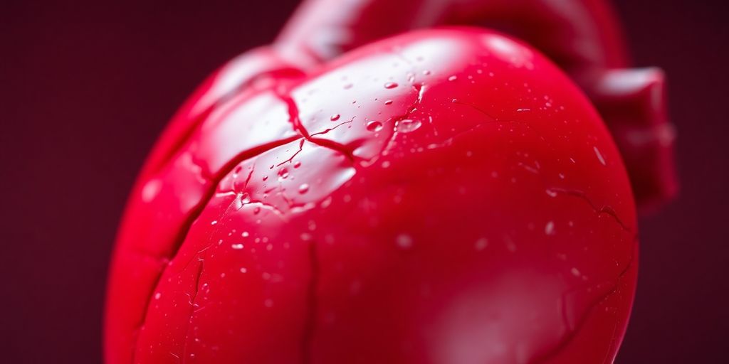 Healthy heart with vibrant red and white colors.