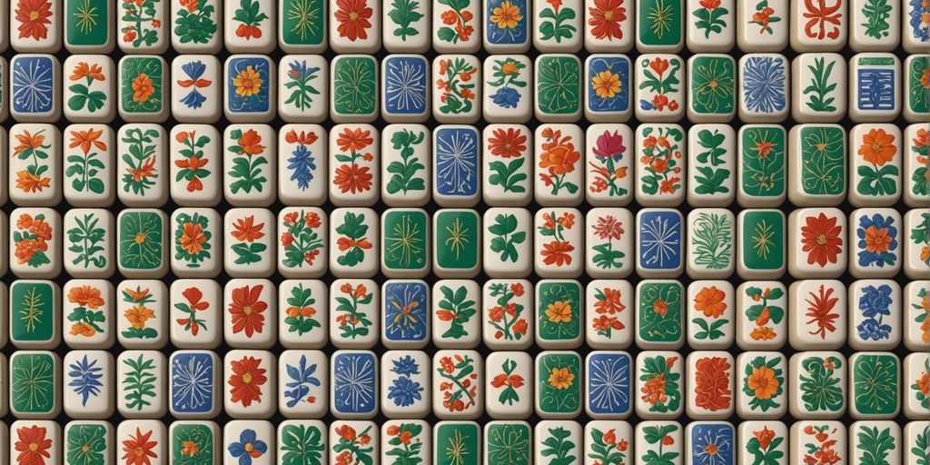 Various Mahjong tiles in a grid pattern