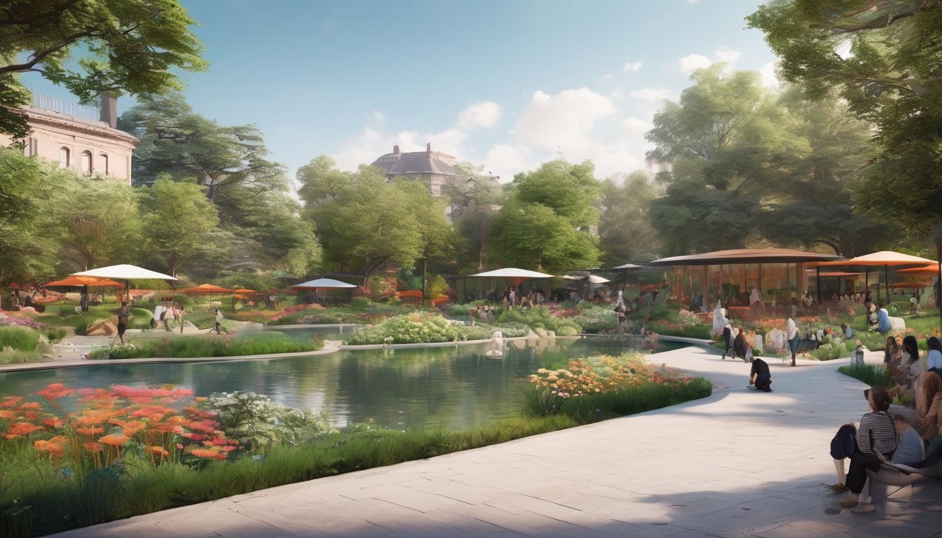 public garden inspired by art and culture