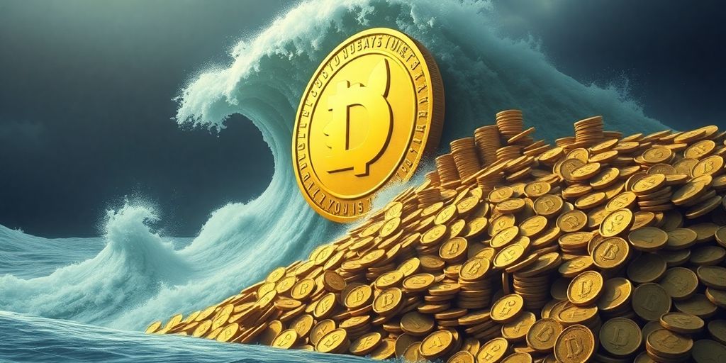 Large Dogecoin coins accumulating.