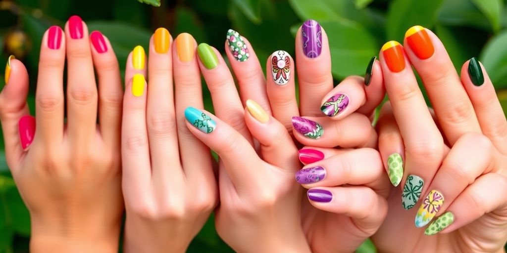 Collezione di design per unghie sostenibili e colorati.
