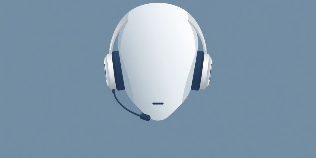 Minimalistic customer support agent robot icon.