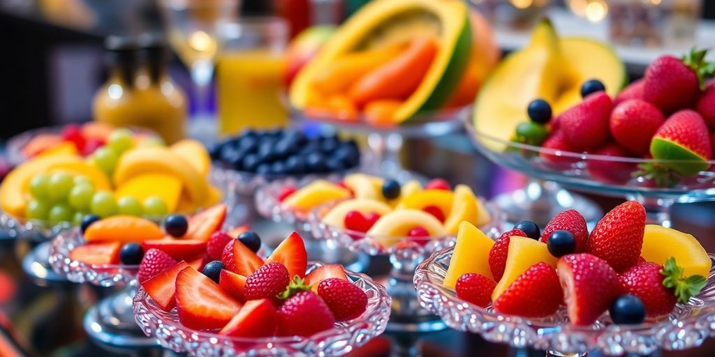 บาร์ผลไม้ขนาดเล็กหลากหลายสีสัน
