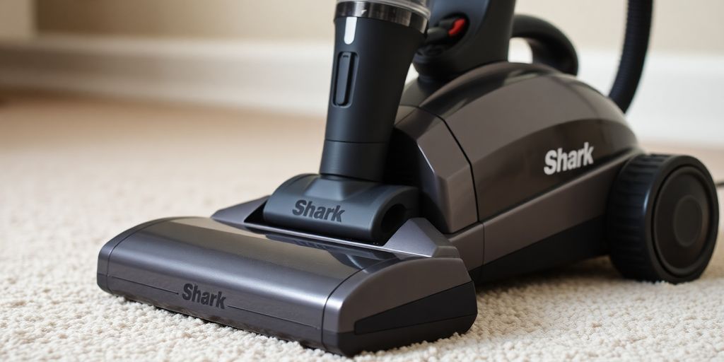 Shark vacuum cleaner in action.