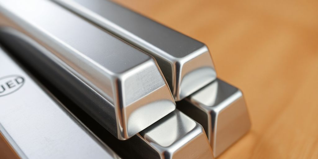 Lingots d'argent empilés