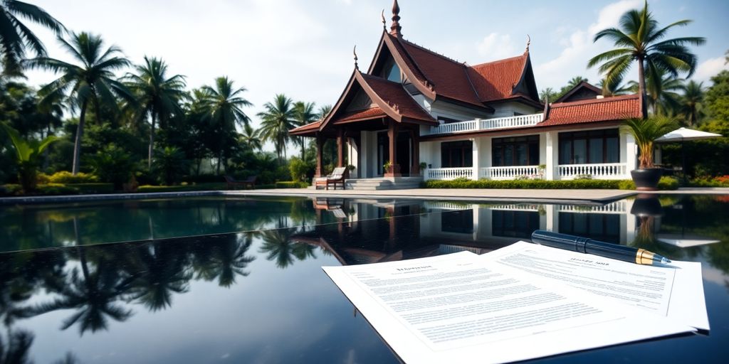 Thai temple and property, legal documents.