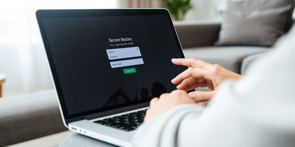 Person accessing online financial account.