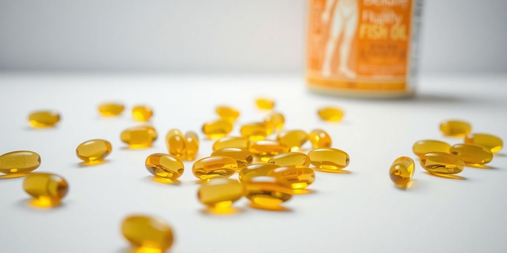 Fish oil capsules, healthy bones, flexible joints.