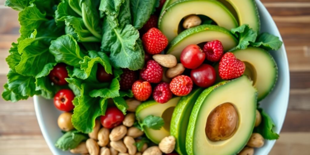 Colorful plate of hormone-balancing foods.