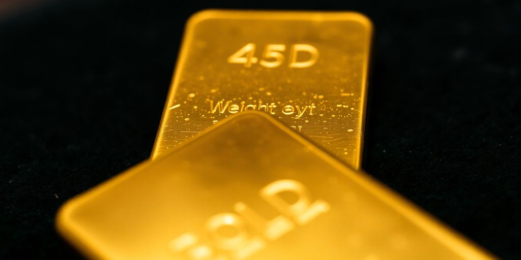Lingot d'or sur fond sombre et luxueux.