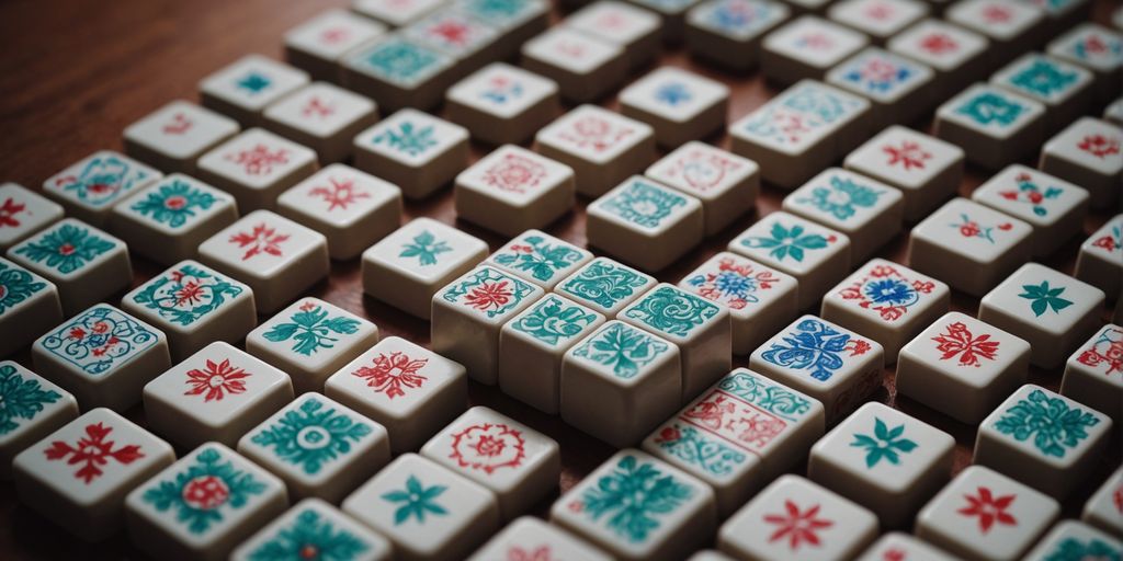 Vibrant mahjong tiles showcasing modern artistic designs.