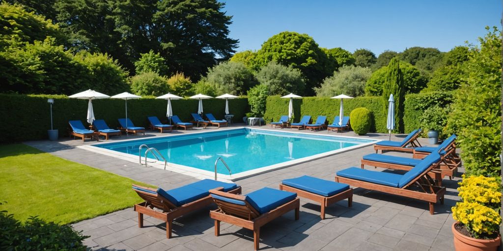 Outdoor pool at budget hotel in Tralee