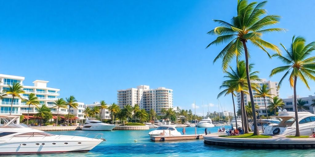 Luxury beachfront properties in Bal Harbour, Florida.
