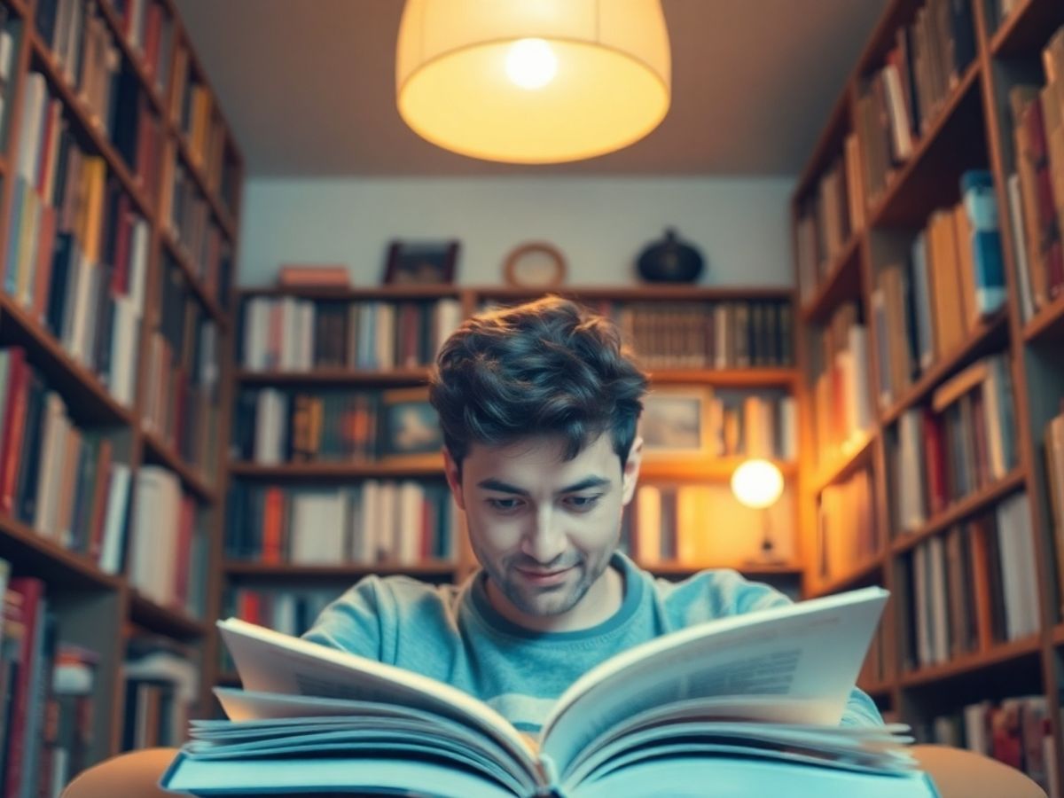 Persoană citind o carte într-un colț confortabil.