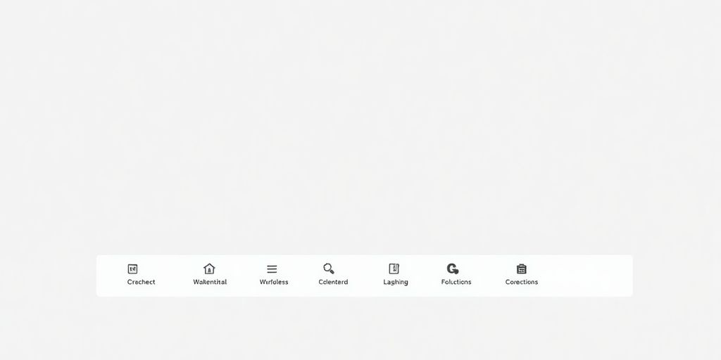 Website footer illustration with links and icons.