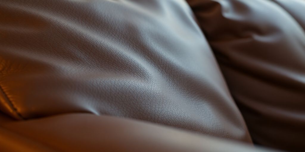 Close-up of luxurious leather sofa texture.