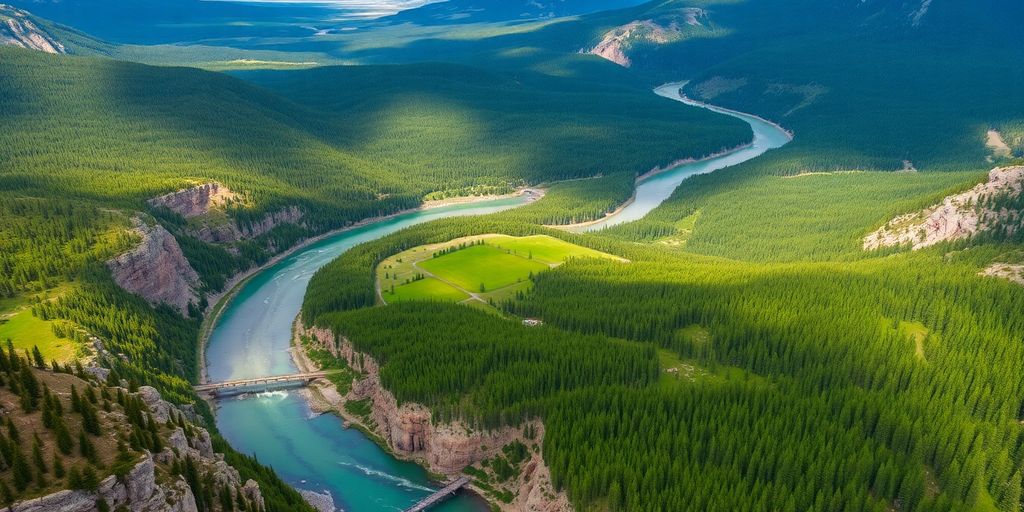Vue aérienne de la forêt nationale de Bridger-Teton.