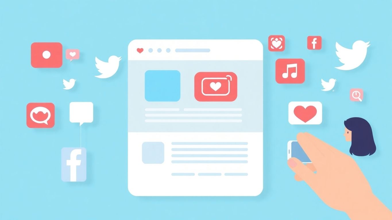 Illustrasjoner av sosiale medier i moderne stil