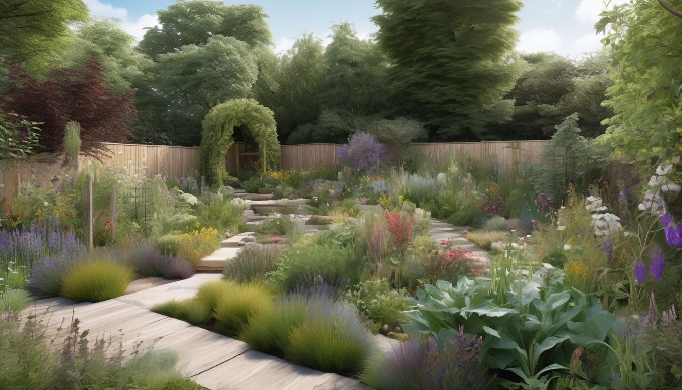 wildlife-friendly garden in the UK with intentional wilding spaces