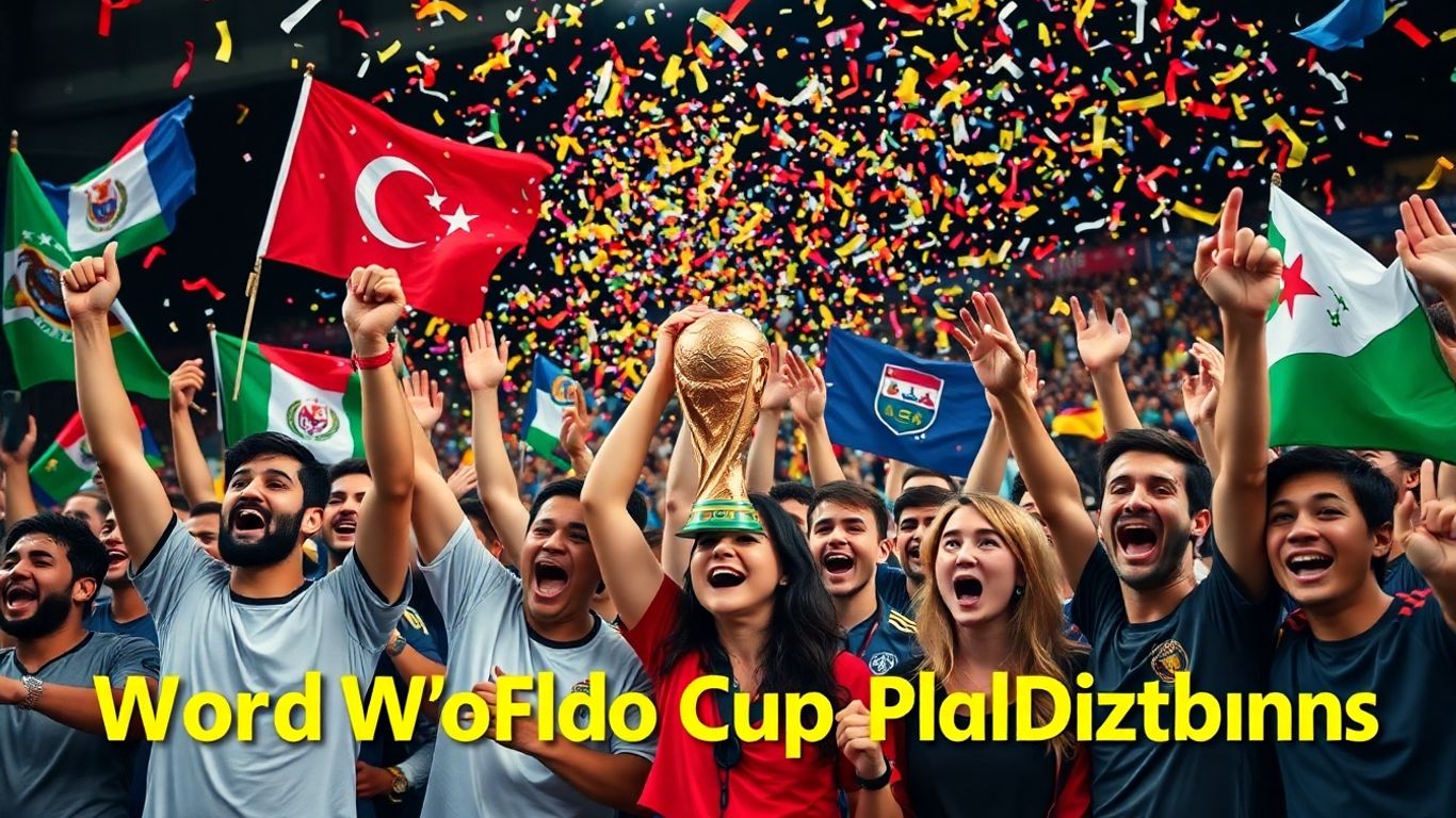 Foule joyeuse célébrant la qualification pour la Coupe du Monde.