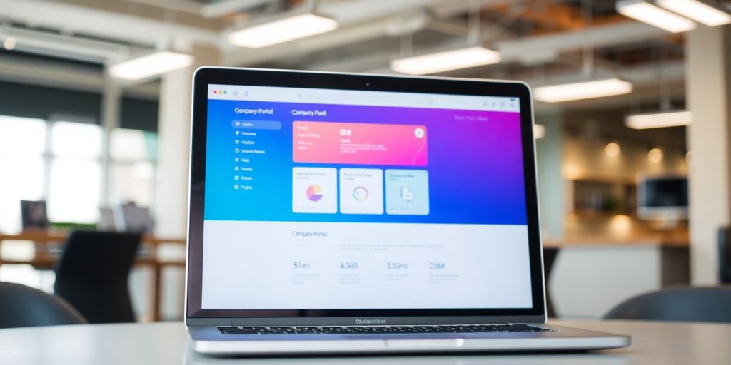 MacBook Pro with Company Portal app open.